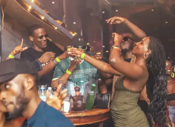Revelers at Aura