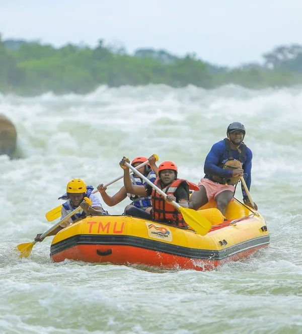 Tourists rafting on the Nile
