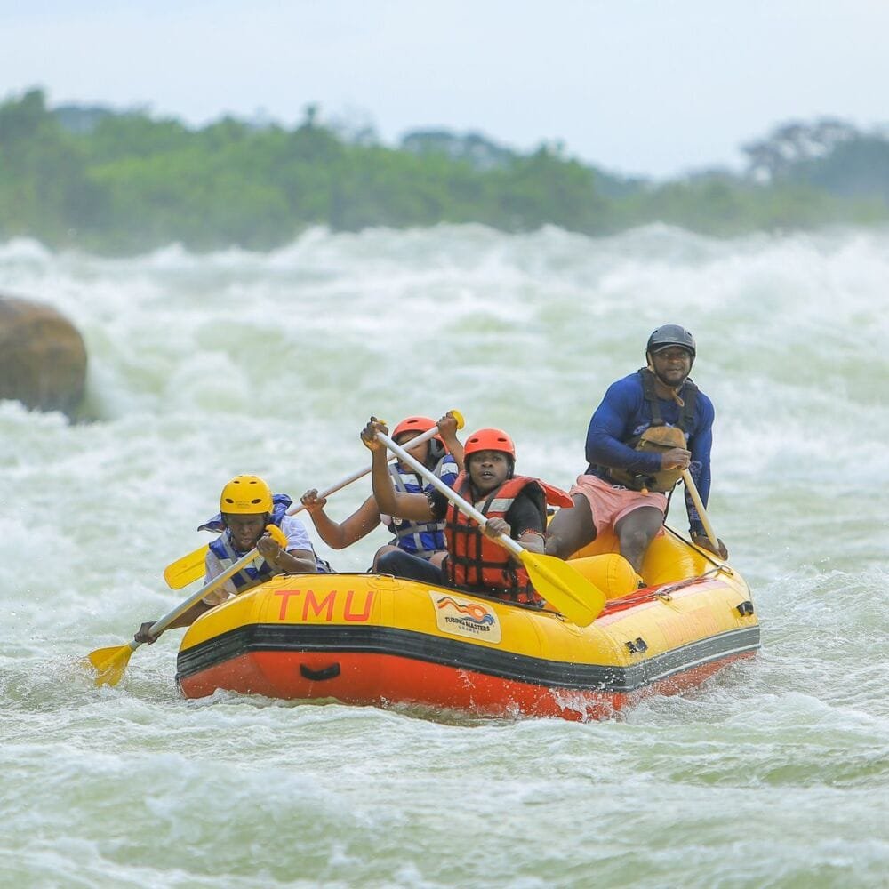 Tourists rafting on the Nile