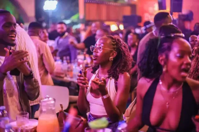 Revellers at the event
