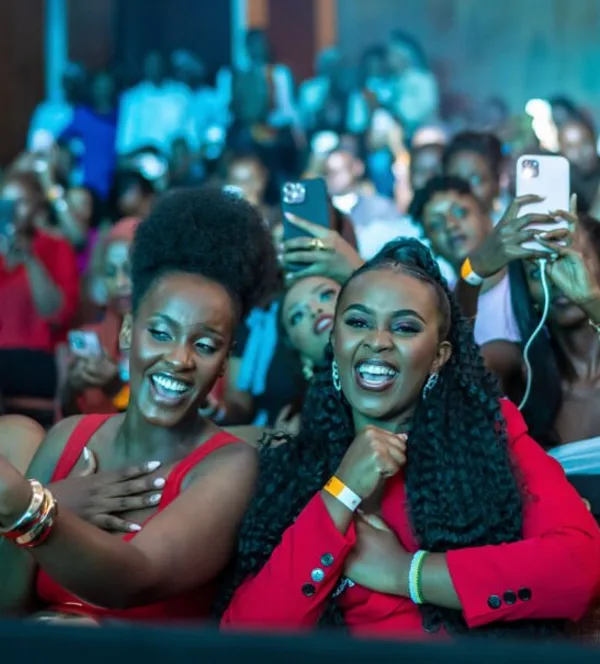 Revellers enjoying as The Ben performs at Serena Hotel, Kampala.