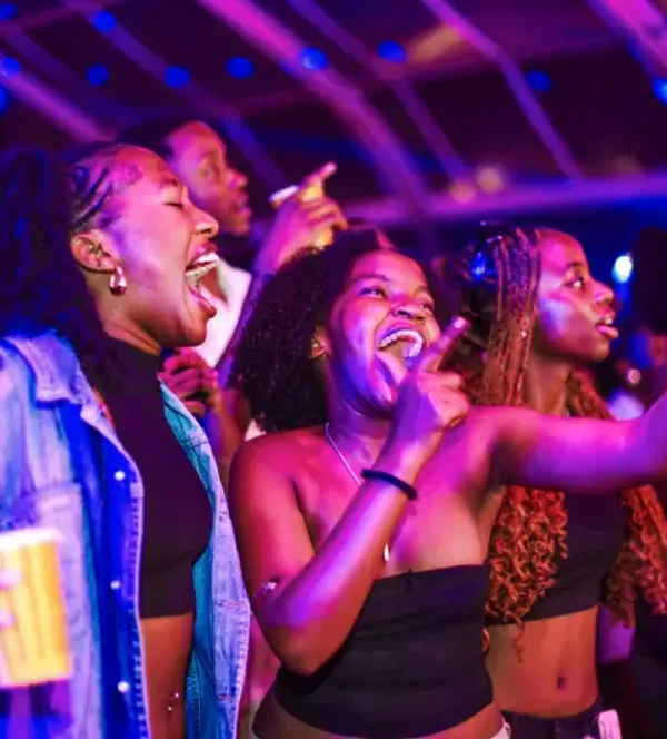Revellers having fun